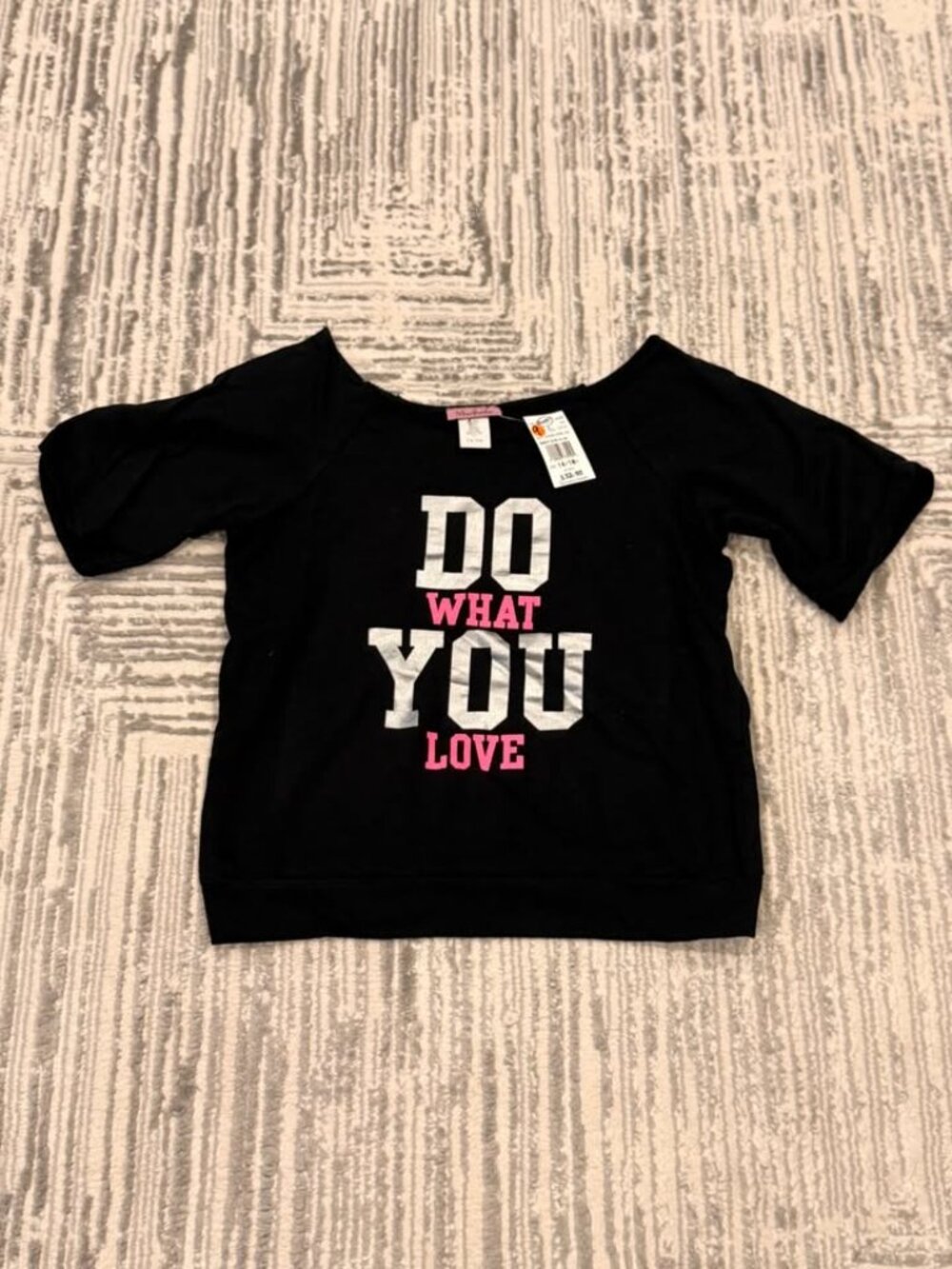 NEW "Miss Popular" girl's size 14/16 black Denny's Boutique top MSRP $32.50